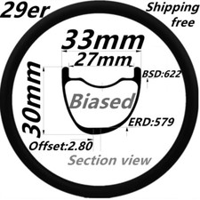 27.5/29er XC AM Mountain Bike Carbon Fibre Rims Tubeless Bicycle Wheels 28 32H