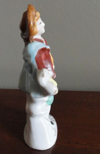 VTG Antique Made Japan Porcelain Figurine Man W/ Violin & Gold Trim 4-1/8" Tall - Picture 4 of 6