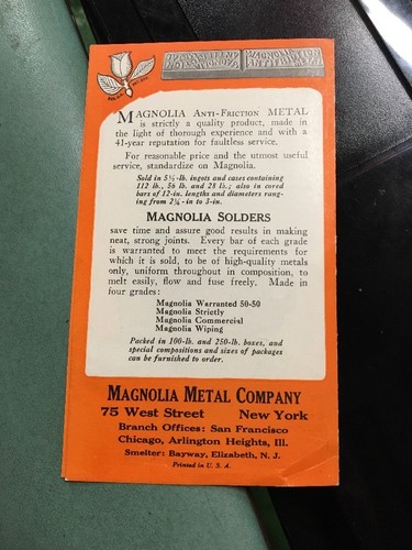 1930s Nicols Dean Gregg Magnolia AntiFriction Metal In Lined Bearings Pamphlet - Picture 3 of 3