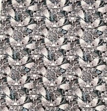 1/2 Metre Skull Fleur De Lis Wings 100 Cotton Fabric Ideal Halloween