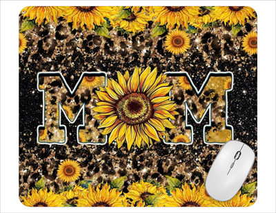 Mom Sunflower Computer Non Slip Custom Mouse Pad Handmade 