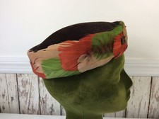VINTAGE GENUINE VELOUR BROWN LADIES HAT WITH FEATHER TRIM - SIZE MEDIUM