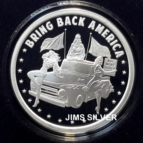 2023 Silver Shield BRING BACK AMERICA 1 oz Silver PROOF & LOW COA & BOX-599 Made
