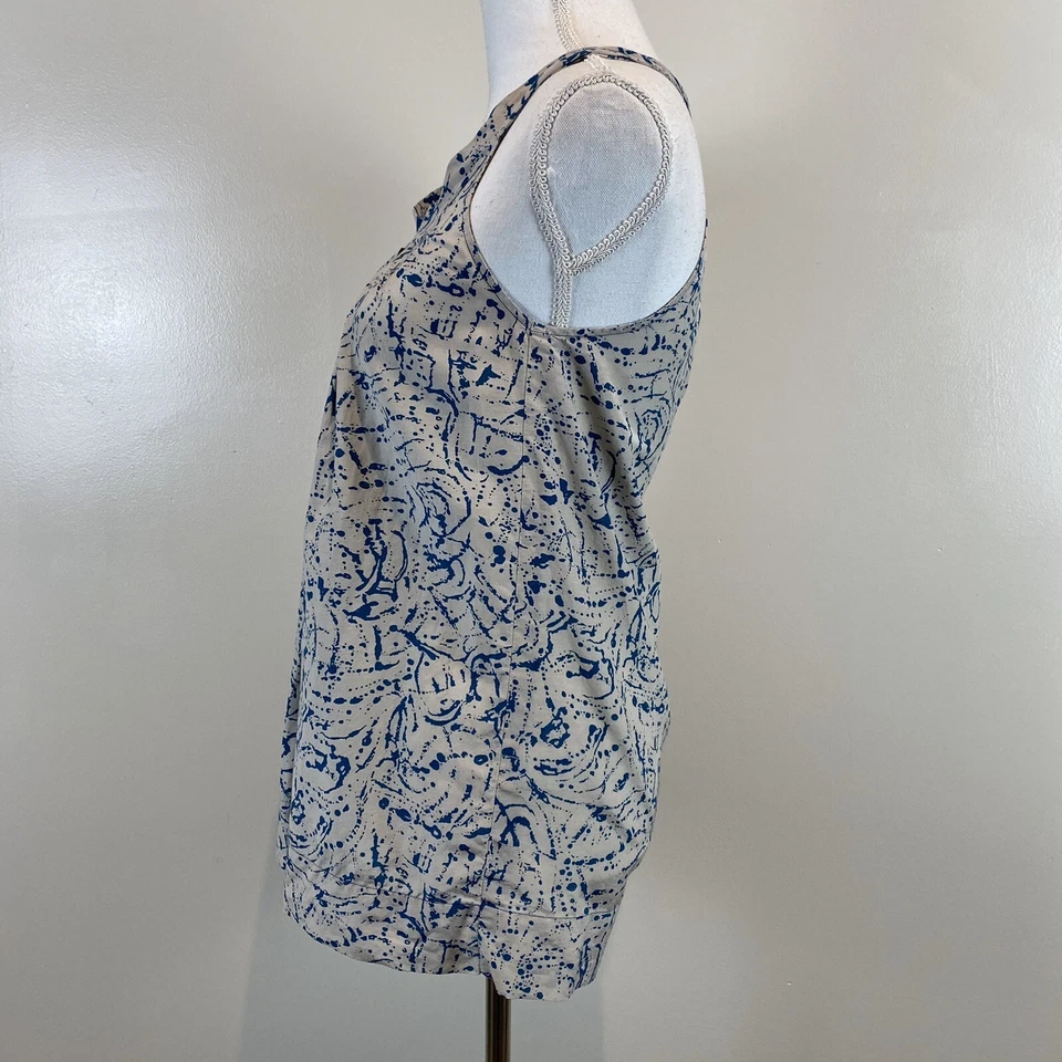 Blusa Martin And Osa Mujer 4 Top Sin Mangas Correas Algodón Seda Azul Beige I83 Foto 2 de 4