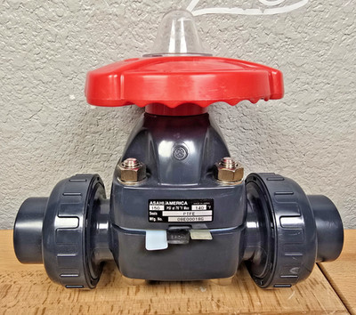 2'' Asahi Type-14 PVC True Union Diaphragm Valve PTFE Diaphragm Socket Ends