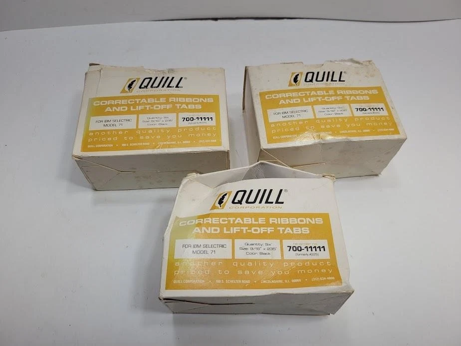 Lote 3 cintas corregibles pluma vintage pestañas levantables IBM Selectric 71 700-1111 Foto 2 de 3