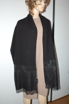 MAGASCHONI New York  XXL 100% Kaschmir Schal Spitze Glitzer    HNP
