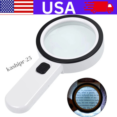 30X LED Magnifying Glass Handheld with UV Light for Reading Jewelry Repair
