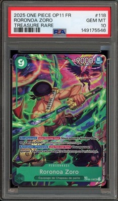 ワンピース ゾロ Treasure Rare フランス語 PSA10 One Piece CCG Roronoa Zoro Treasure Rare OP06-118 FRENCH PSA 10