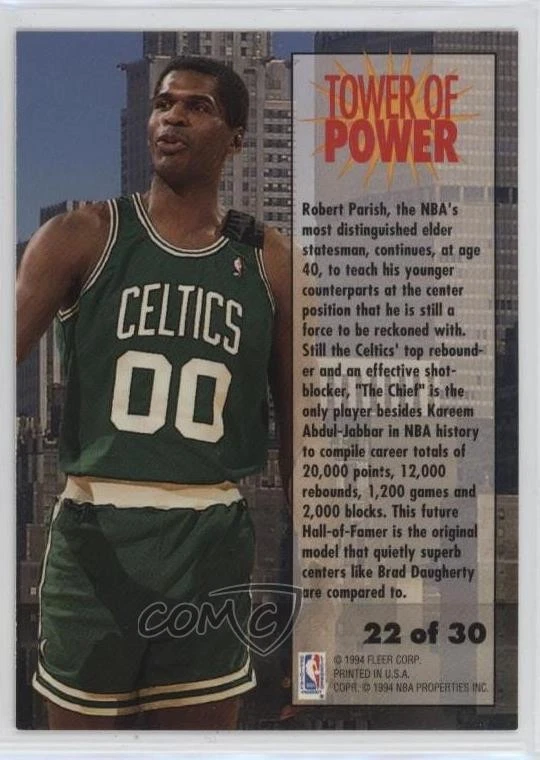 1993-94 Fleer Tower of Power Robert Parish #22 HOF - Image 2 of 2
