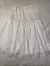 Vintage My Michelle 11/12 Long Slip Skirt Full Length Petticoat Lace  Nylon EUC