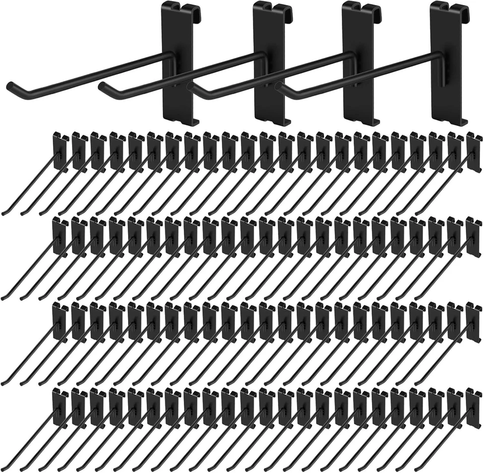 96-Pack Heavy Duty Black 8-Inch Gridwall Hooks for Ultimate Display Solutions - Image 3 of 4