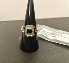 Bomb Party RG46437 The Grand Prize Black Onyz Cubic Zirconia Gold Plating Size 8