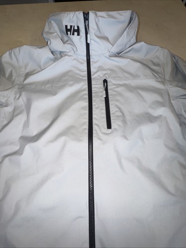 HELLY HANSEN MENS GREY FOG CREW HOODED WATERPROOF SAILING JACKET SIZE L $175 - Picture 5 of 17