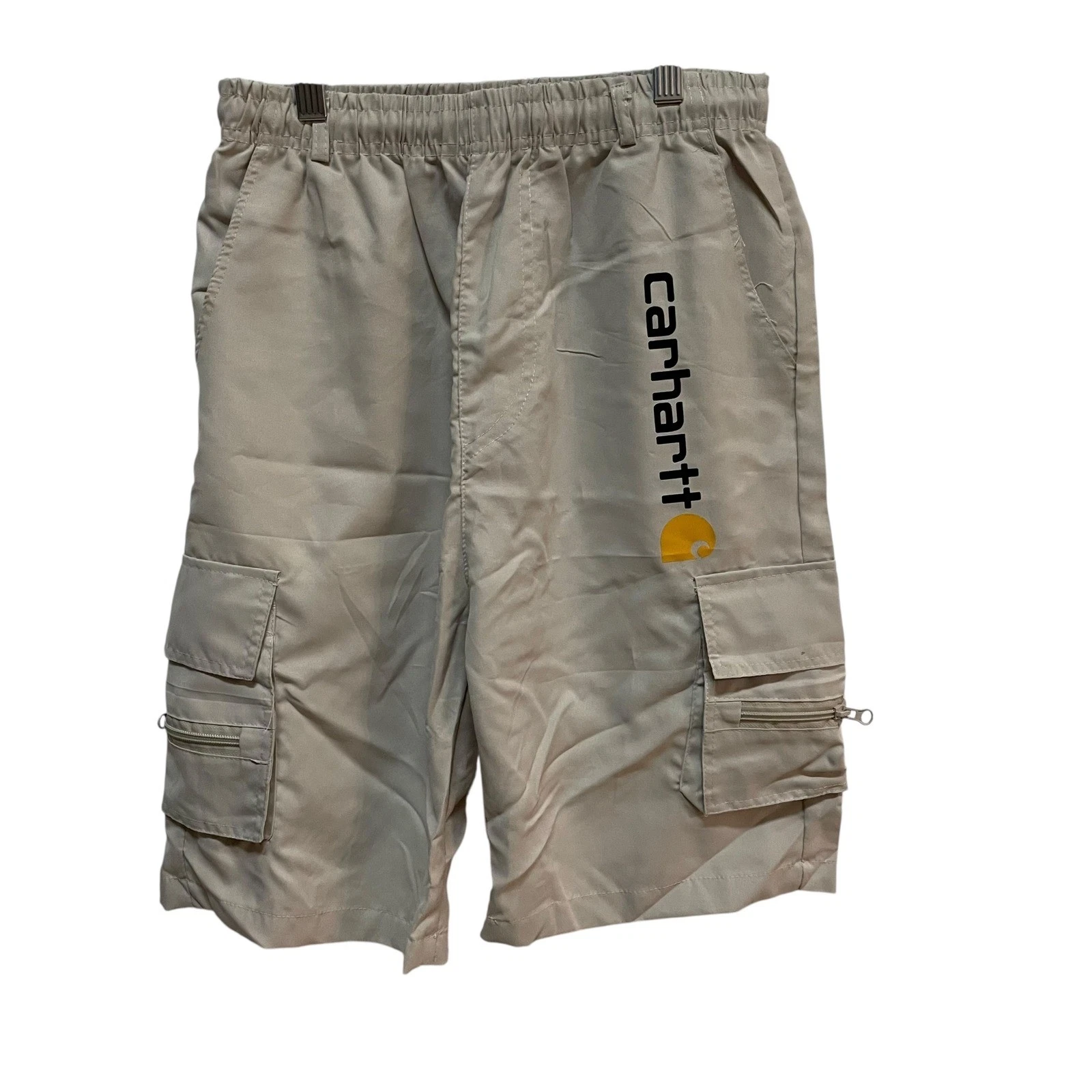 Carhartt Mens Cargo Shorts Beige Casual Outdoor Elastic Waist Small