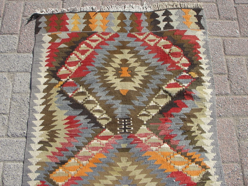 3x4 Small Handmade Kilim Area Rugs - Rug for Living room - Image 3 of 4