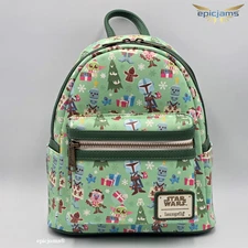 Loungefly Star Wars The Mandalorian Chibi Holidays Mini Backpack New