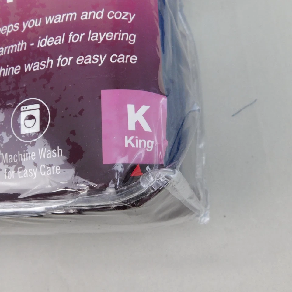 Acogedora manta de cama ligera de microfleece Vellux King azul marino #C758 Foto 4 de 4