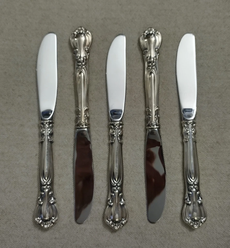 Chantilly Gorham Modern HH Butter Knives Spreaders Set Of 5 - Image 2 of 4
