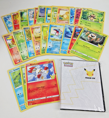 pokemon 25th anniversary jumbo card binder & (1) First each pack comes with an oversized promo card featuring Pikachu First Partner 25th Celebrations Jumbo