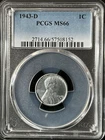 1943-D  1C  Lincoln Wheat One Cent  PCGS MS66  57508152