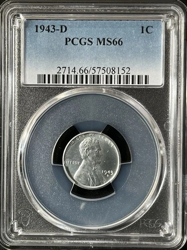 1943-D  1C  Lincoln Wheat One Cent  PCGS MS66  57508152