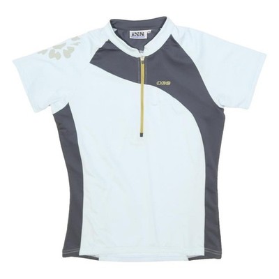 IXS Herren weiß & grau Fahrrad T-Shirt M Kurzarm 1/4 Zip Sport Oberteil