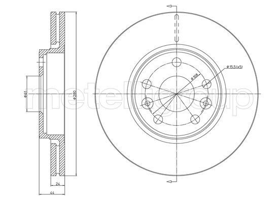 2X Metelli Bremsscheibe 23-1563C FüR Renault-image