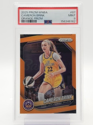 CAMERON BRINK 2025-26 PANINI PRIZM WNBA ORANGE /99 #87 SPARKS PSA 9 Q4434