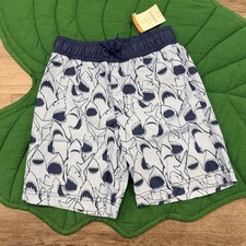 Gymboree Boys 7 Blue Shark Swim Trunks Pool Beach