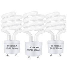 GU24 Base 2 Prong 23W 2700K 1600lm CFL Light Bulbs, T3 Spiral 100Watt Equiva...
