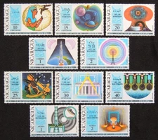 Nicaragua 1971. Scott # 877-881 / C761-C765. Scientific Formulas. Set MNH