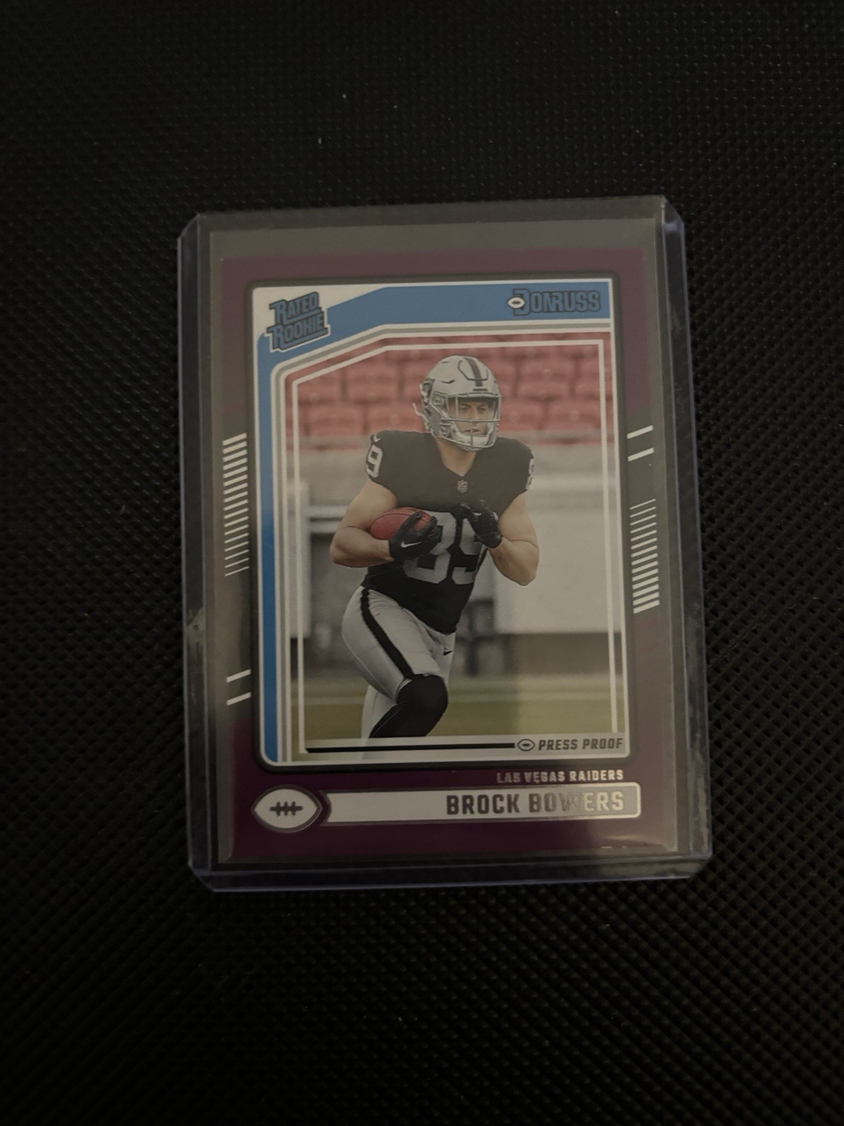 2024 Panini Donruss - Rated Rookie Brock Bowers #394 Purple Press Proof (RC)