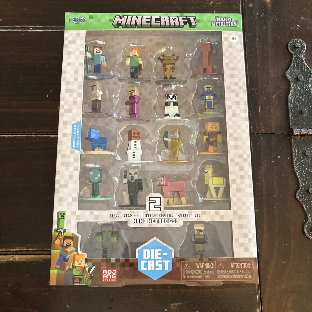 Jada Toys Minecraft Statuetta In Metallo – Onda 2, Selezione Casuale (Hero, Villager, Piglin), Altezza 6,5 Cm, Collezionabile