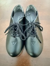 Capezio Kids 10.5 Black Tap Shoes Tele Tone Taps Lace Up Child Dance