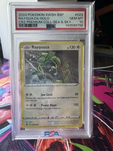 Pokémon TCG Rayquaza SWSH029 Cosmos Holo Black Star Promo PSA 10