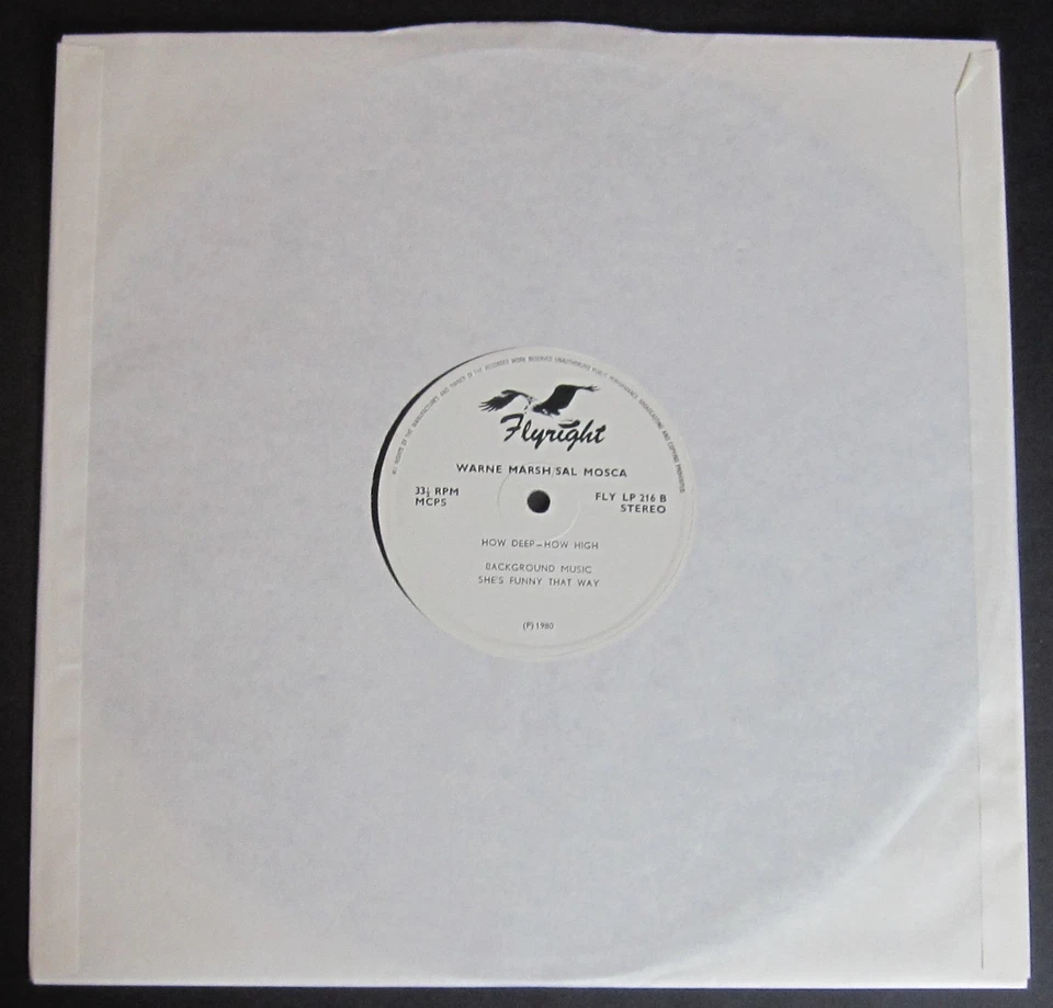 lp vinyl records Warne Marsh / Sal Mosca : How Deep / How High - Image 4 of 4