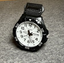 Casio 5474 MRW-210H Mens Watch 50mm White Dial Black Resin Case Date 100M
