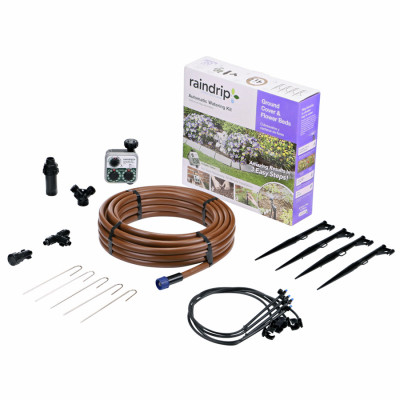 Drip Irrigation Ground Cover & Flowerbed Kit With Timer -SDGCBHP