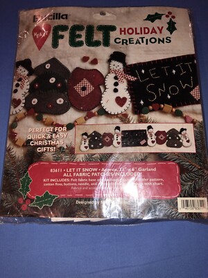 Bucilla 'Let it snow  Garland Felt Applique Stitchery Kit, 83611 Walling 31 x 6 