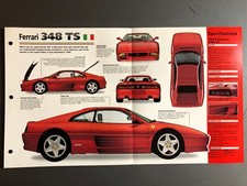 1989 - 1994 Ferrari 348 Coupe TS Poster, Spec Sheet, Folder, Brochure - AWESOME