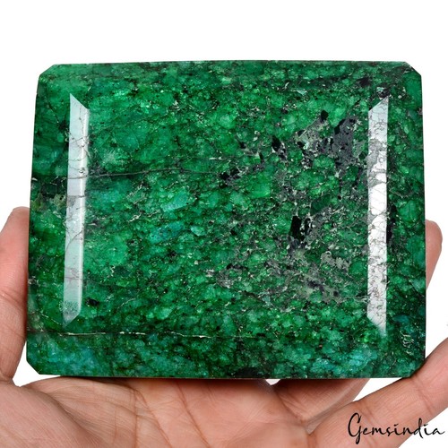 Piedra preciosa corte octágono Brasil extraída tierra esmeralda verde natural tamaño museo 4550 quilates - Imagen 3 de 6