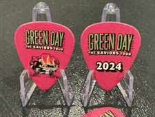 Green Day - The Saviors 2024 Tour - Collectible Guitar Pick WITH DISPLAY STAND