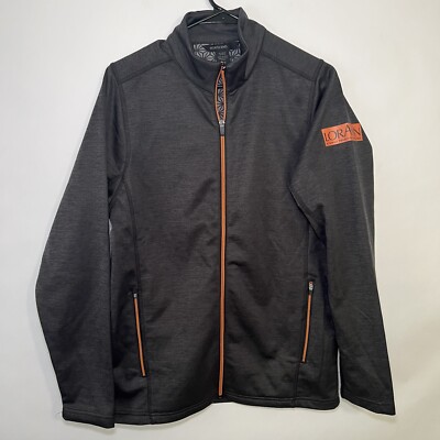 North End Full Zip Jacket Mens Size M Medium Gray LorAnn Logo Long Sleeve Poly