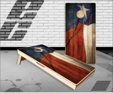 Texas Rustic Flag Cornhole Boards Bean Bag Toss Game