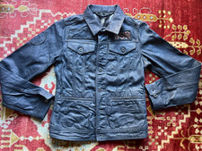 $690 G-star Raw, Biker Jacket Women’s Blue Denim &w/brass Jacket In Dark Wash