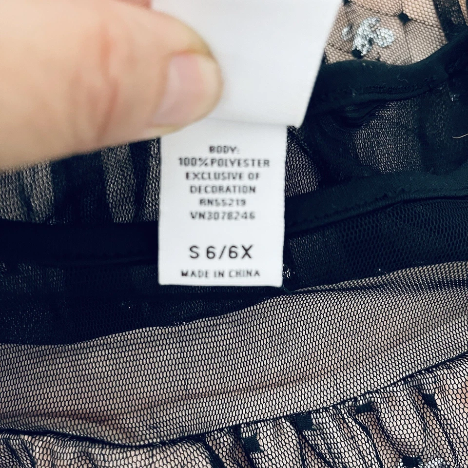 Harajuku Mini for target Black Tulle Rhinestone Holiday Dress Size S 6/6X - Image 4 of 4