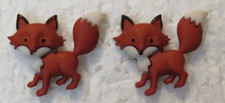 Children's Red Bushy Tail Fox Stud 1/2" Earrings