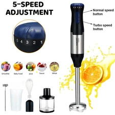 5-in-1 Hand Immersion Blender 1000W Entire Stainless Steel Blender Baby food