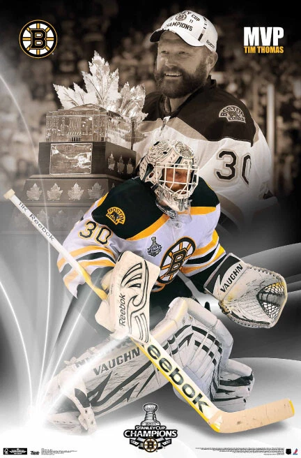 SPORTS POSTER WAREHOUSE TIM THOMAS 2011 Boston Bruins Stanley Cup Championship PLAYOFFS MVP 22x34 Poster